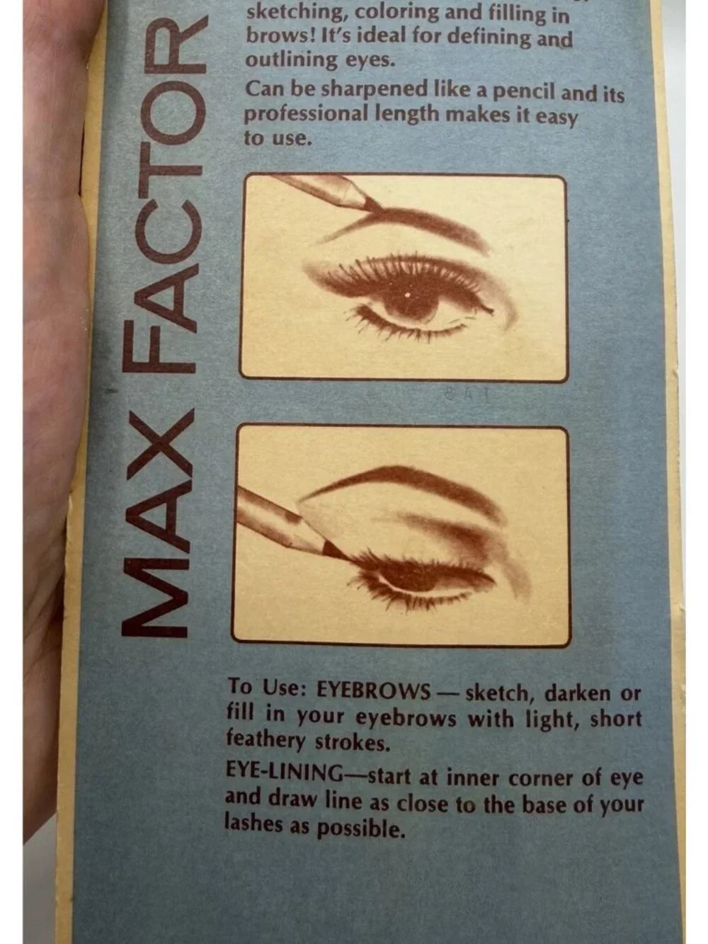Vintage Max Factor Eyebrow Eyeliner Muted Auburn .09 Oz NIP HTF Prop Collectible